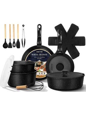 21-Piece Nonstick Cookware Set with Detachable Handle, Induction & Oven Safe